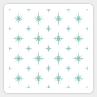 Aqua Blue Atomic Starburst Mid Century Pattern Magnet